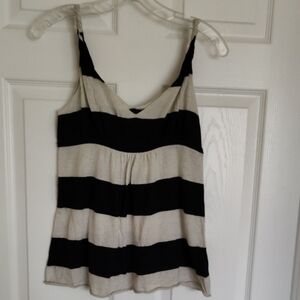 Banana Republic Black and Cream Striped Camisole